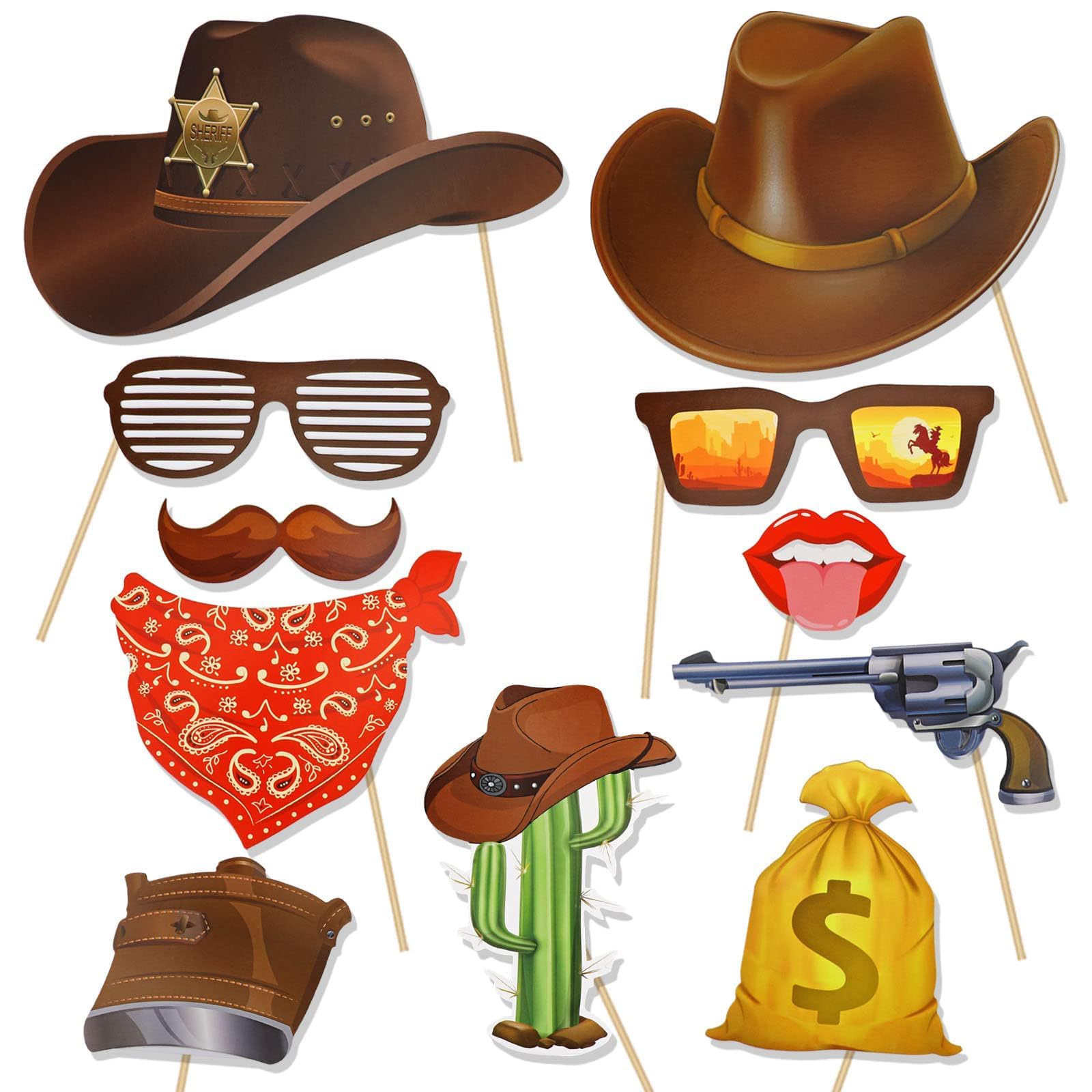 25 Accessori Per Foto A Tema Cowboy - Props Per Feste E Compleanni