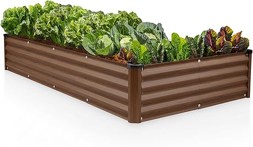 Miniatura 10 de Plant & Plot Camas de jardín elevadas galvanizadas para exteriores/ Jardinera elevada de 6 x 3 x 1 pie para jardinería, verduras, flores, caja