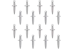 SHARPALEE Sword Nail Charms 16pcs Dagger Shape Charm Pendant Necklace Jewelry Making DIY