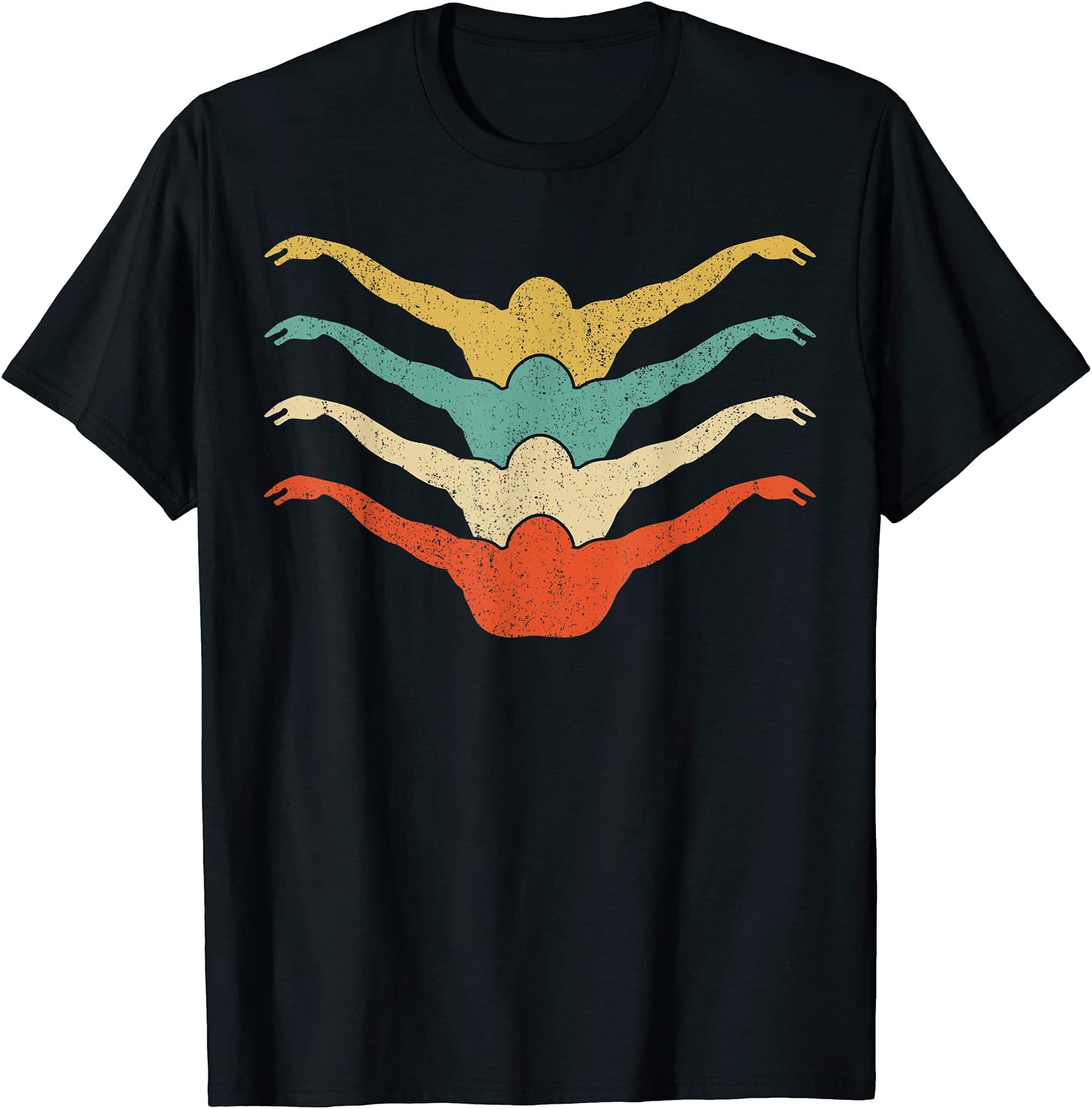 Swimming Retro Swimmer 60s 70s Vintage Gifts Team Sports T-Shirt