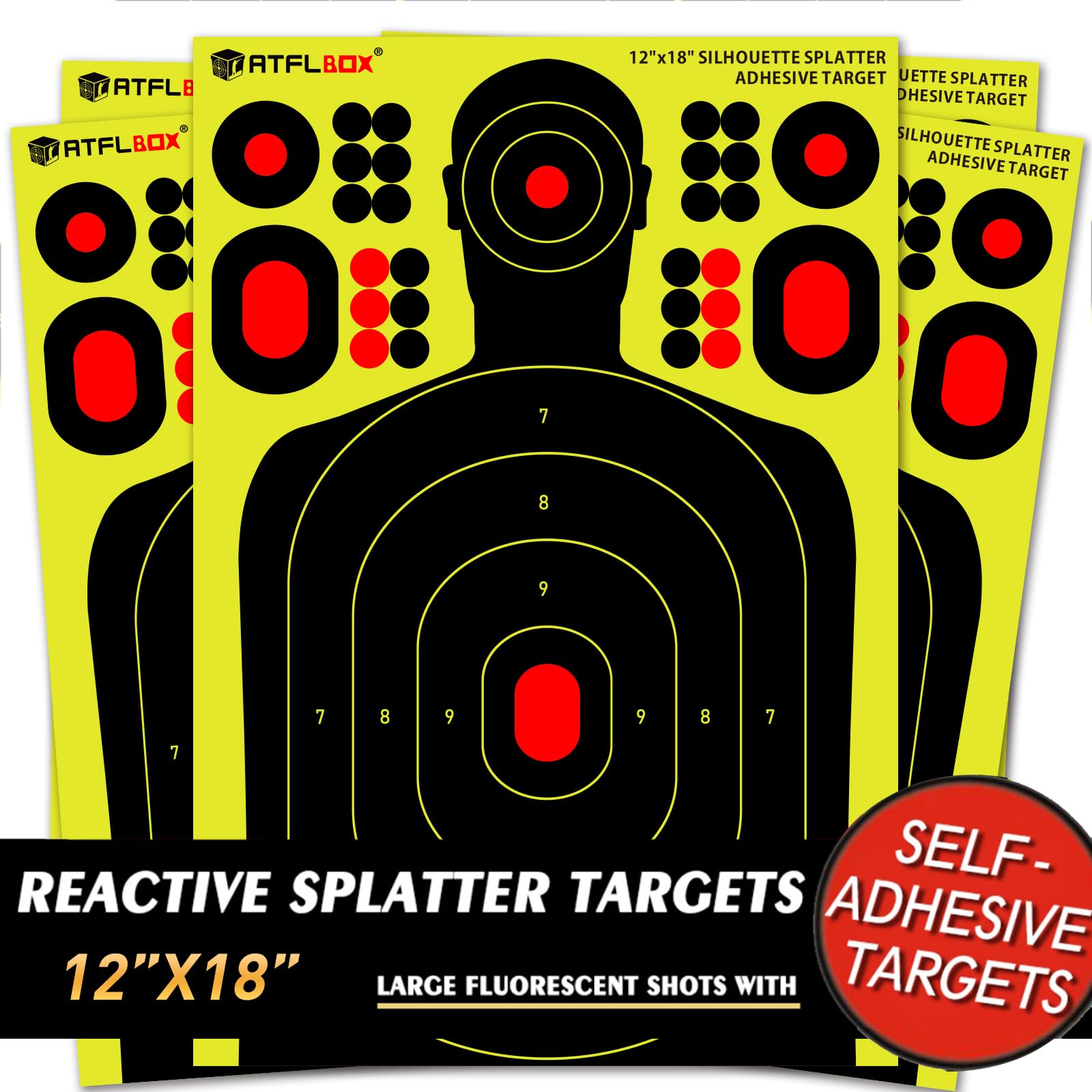Snapklik.com : Atflbox 12x18 Inch Silhouette Splatter Targets And ...