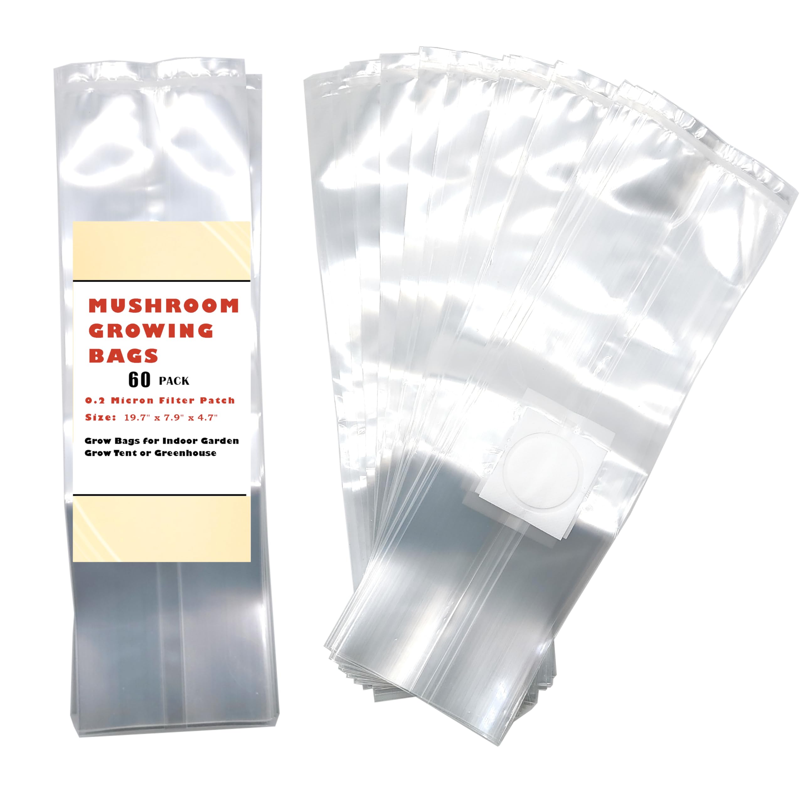 Casenly 20 Stuks Paddenstoelteeltzakken – 320x500x0,06 Mm, Met 0,2 Micron Filter, Ideaal Voor Kweek Van Paddenstoelen En Groenten