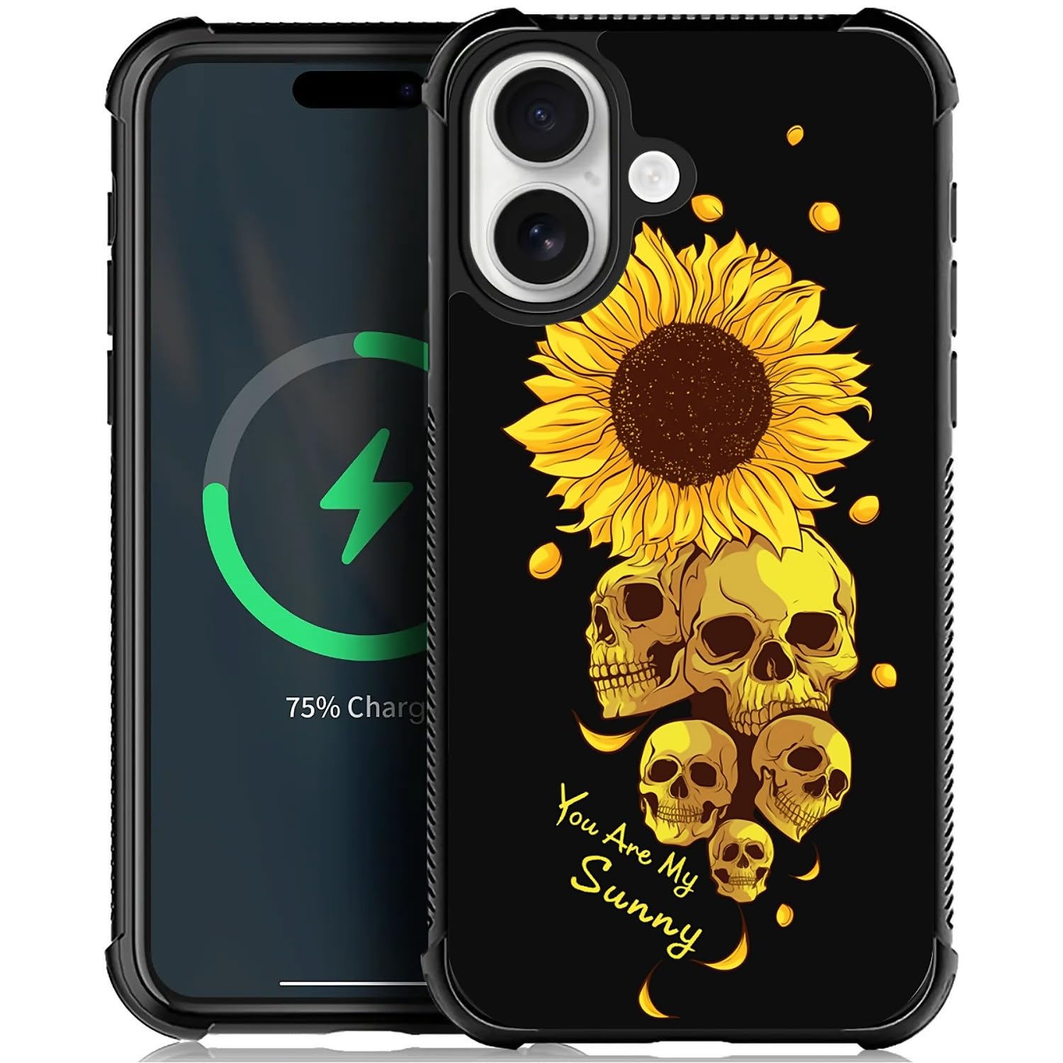 Coque iPhone Nmasd Jaune Skelton MagSafe rigide antichoc - 8