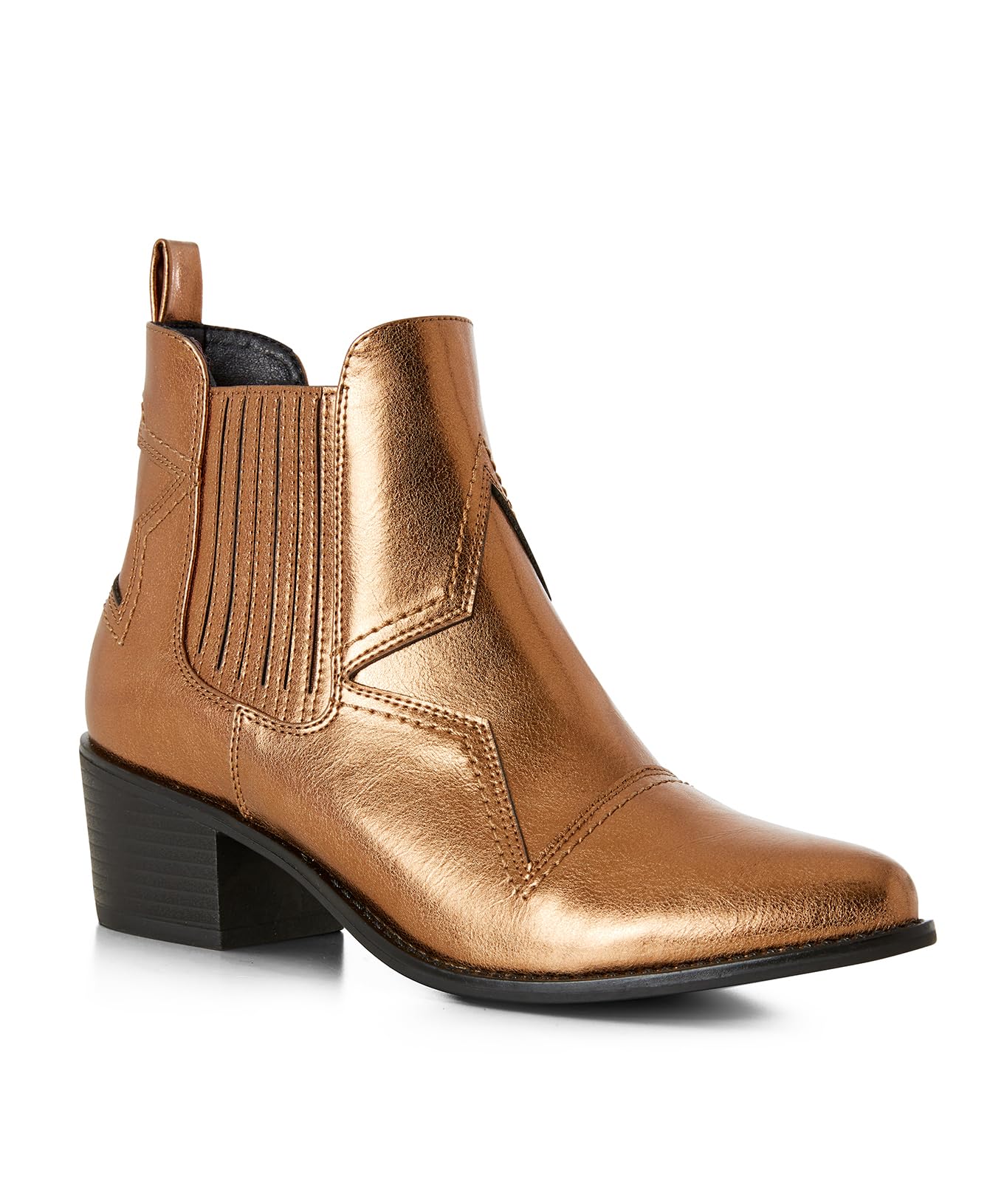Joe Browns Womens Bronze Metallic Western Ankle Boots, 6 UK