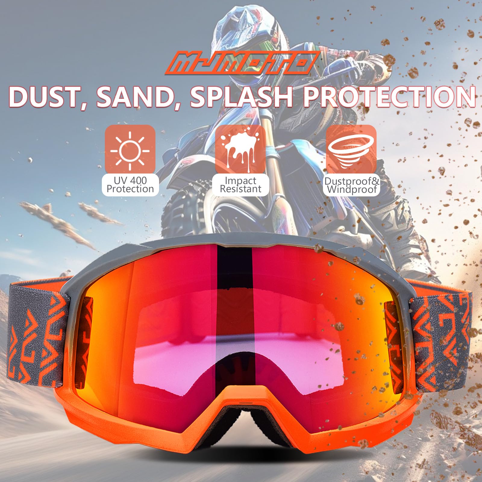 Occhiali da moto per uomo e donna, antiscivolo, antigraffio, per dirt bike, ATV, MX, DH, MTB, snowboard