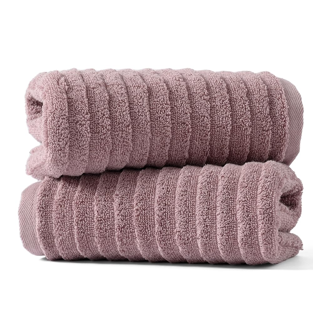 sense gnosis Stereoscopic Ladder Striped Design Purple Hand Towel Soft and Absorbent 100% Cotton Luxury Bathroom Hand Towel Decorative 13 x 29 Inch - Image 3