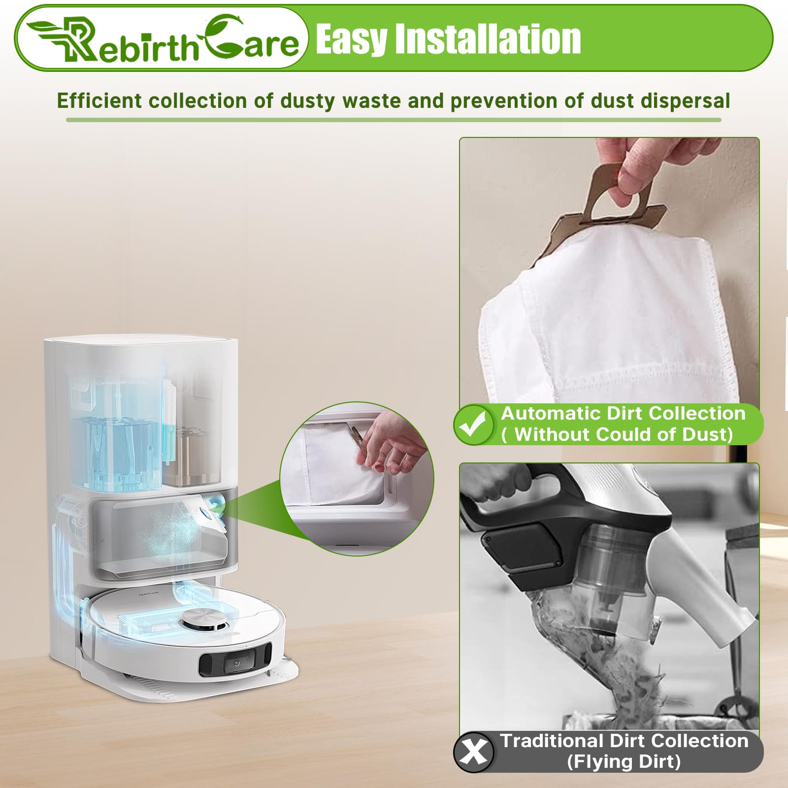 12 Sacchetti Ricambio Per Dreame L10s Ultra / L10 Ultra / L20 Ultra - Capacità 2.5L | Per Aspirapolvere Robot - Foto 11