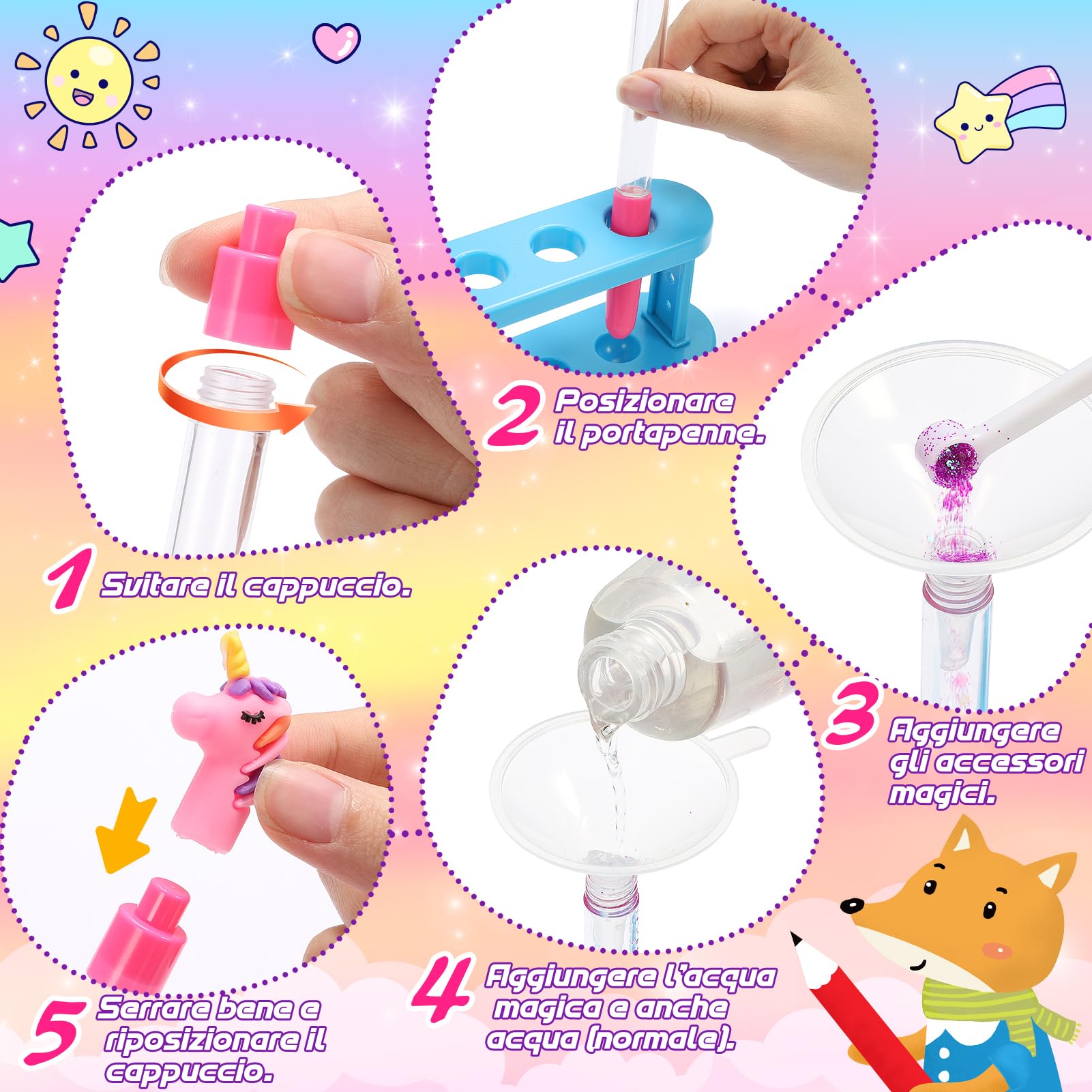 Laboratorio Delle Penne, Fabbrica delle Penne 66+ Pezzi Regalo Bambina 5-12 Anni, Creativi Giochi Bambina 5-12 Anni Cancelleria Bambina Regali Personalizzati Lavoretti Creativi per Bambini Set