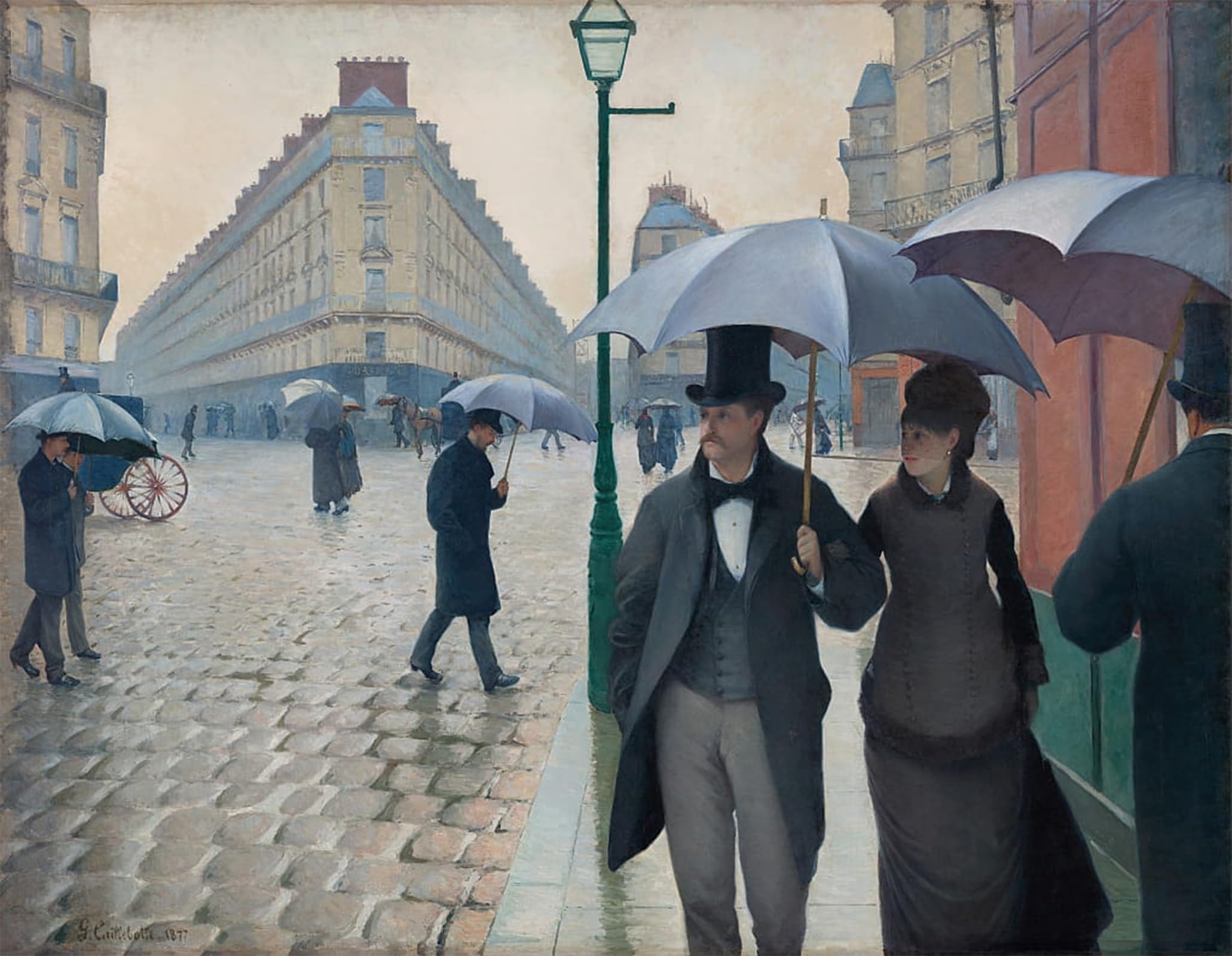 Cuadro de París para salón moderno: óleo clásico de Gustave Caillebotte, 60x90cm 5