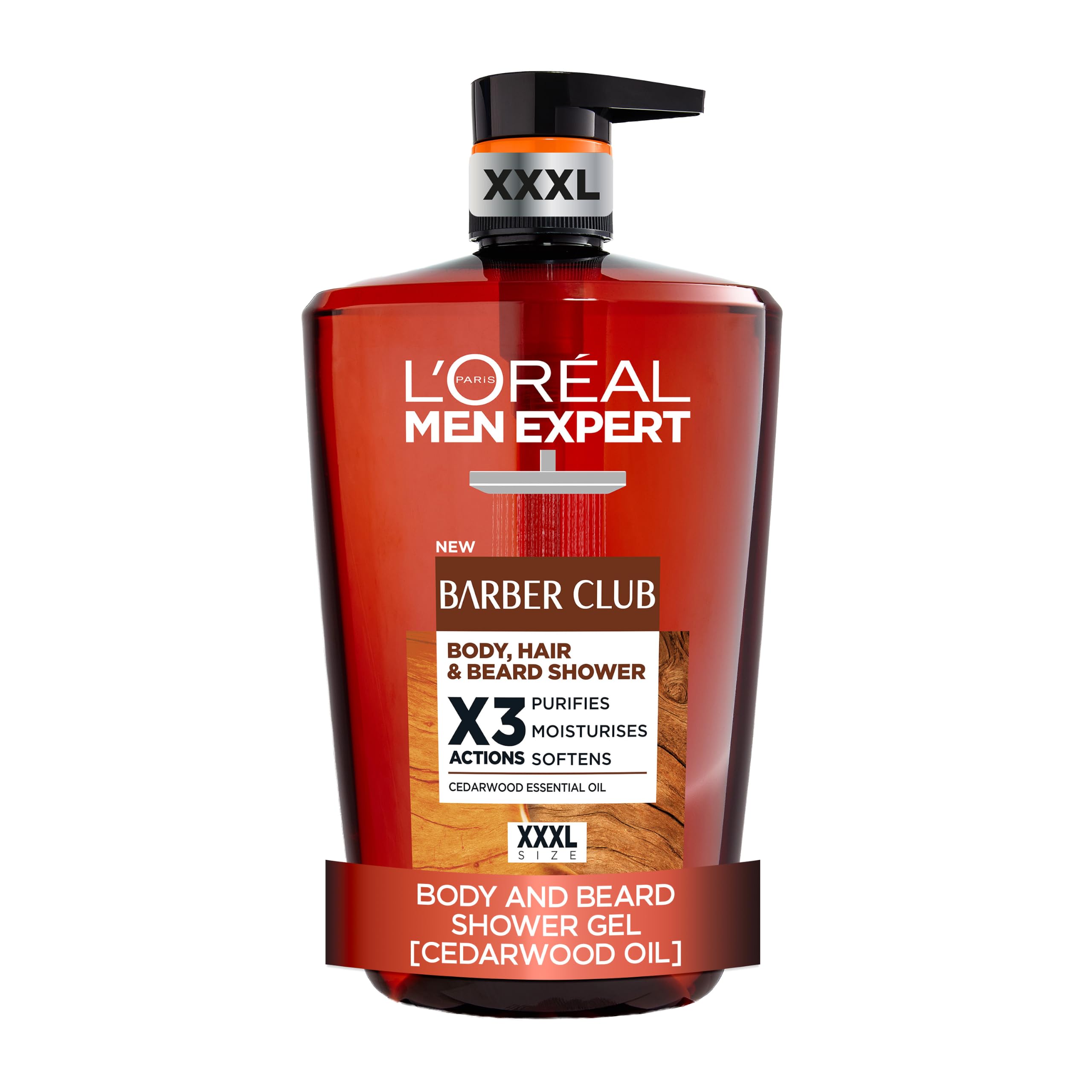 L'Oréal Paris Men Expert Shower Gel Barber Club Body Wash XXXL 1L Pump