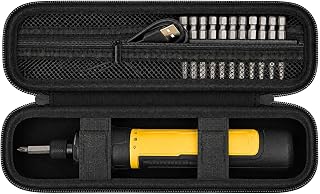 PAIYULE Electric Screwdriver Case for DEWALT for Skil for CRAFTSMAN | Adjustable Straps Secure Compact Tools,Zippered Mesh Pocket Organizes Bits and Cables,Workshops and Travel,Black,Case Only