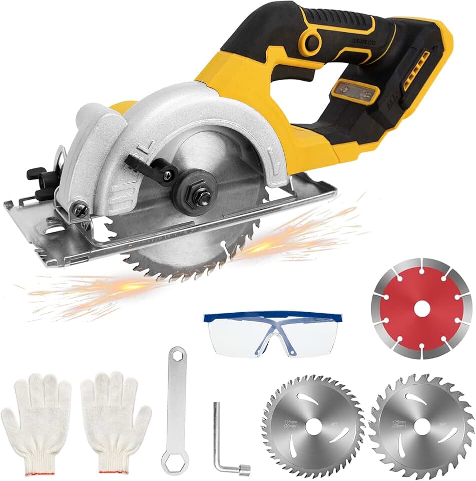 Cordless Circular Saw for Dewalt 20V Max Battery, 5.5" Brush
