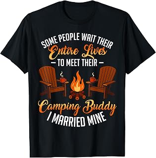 Funny Camping Buddy Husband Wife Matching Couple Camper Mens T-Shirt