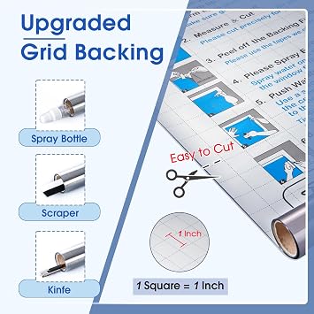 Windimiley One Way Privacy Window Film Daytime Mirror Reflective Window Tint for Home See Out Not in Static Cling Heat Control UV Sun Blocking Door Covering with 3 Tools(17.5Inch x 6.5Feet,Silver)