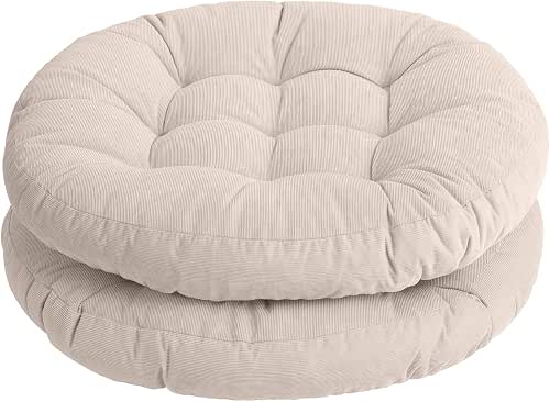 Tiita Round Office Chair Cushions 22x22 Inch Outdoor Seat Pads