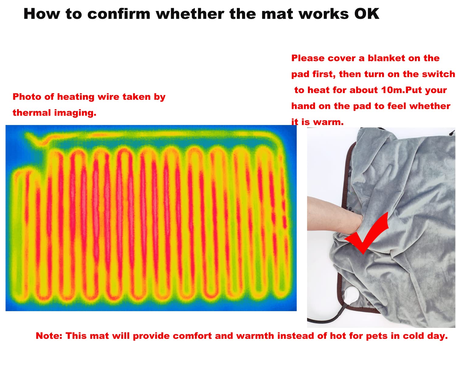 DEOMAN Pet Heating Pad Outdoor Large Dog Cat Heating Pad