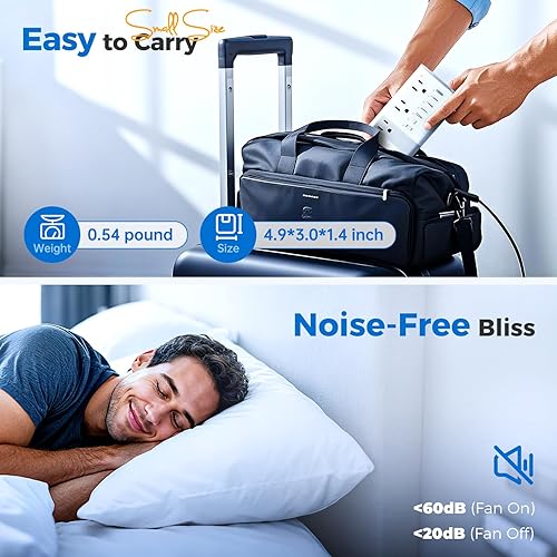 Miniatura 8 de DOACE Convertidor de 220 V a 110 V para viajes europeos - Convertidor de voltaje de 350 W de EE. UU. a Europa con 4 cargadores QC+PD para usar