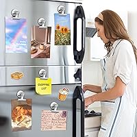 Vista 2 de Paquete de 20 imanes para nevera, clips magnéticos fuertes, imanes de clip resistentes para exhibiciones de fotos, imanes de pizarra blanca