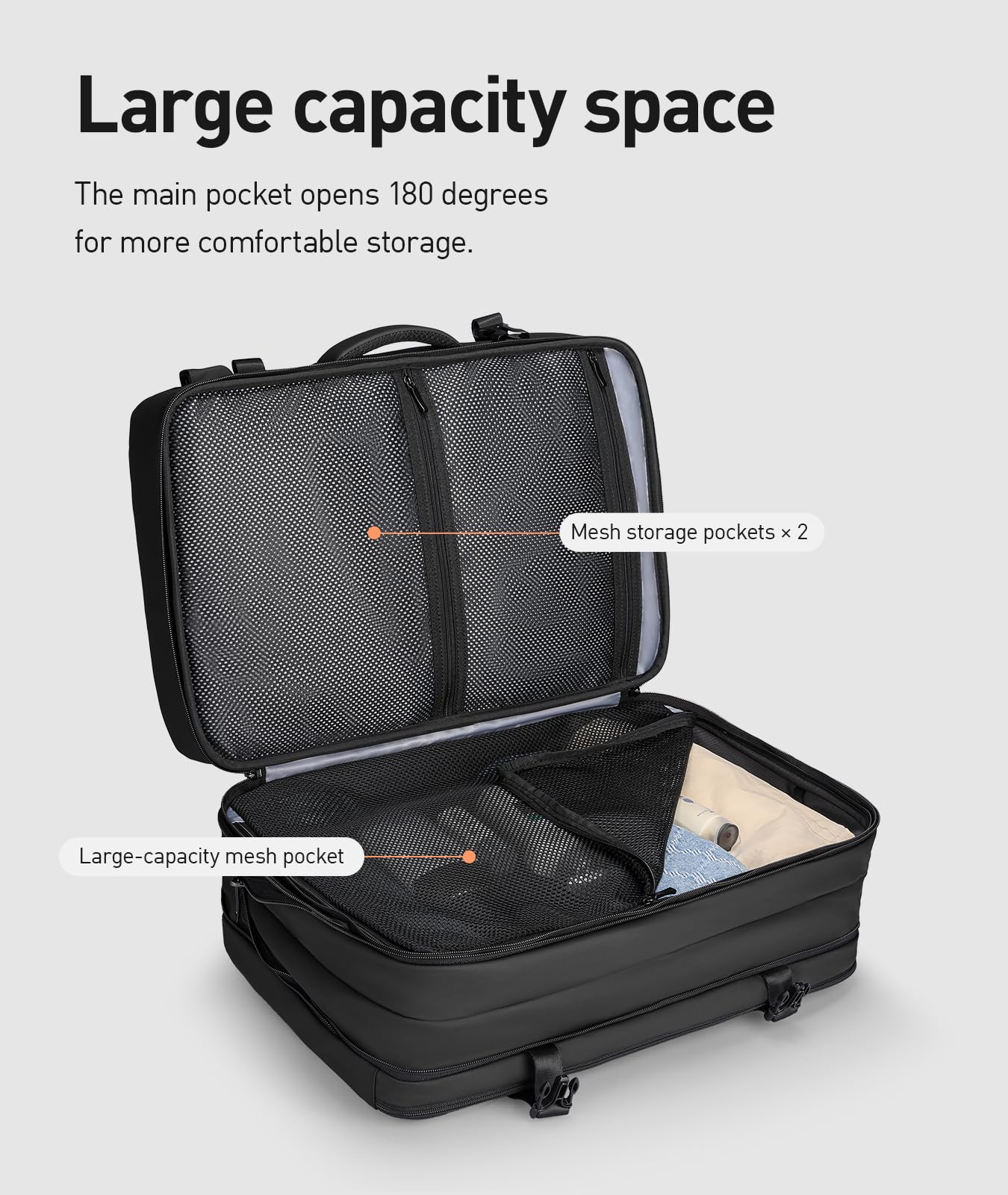 MARK RYDEN Business Rucksack Erweiterbar 20L-35L Hydrophobes Gewebe zum Mitnehmen Laptop für 17,4-Zoll-Laptops, Diebstahlschutz, fluggeprüfter Handgepäckrucksack für Wochenendtrips