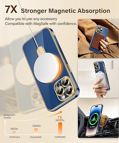 Miniatura 10 de Funda para iPhone 15 Pro Max con soporte magnético invisible, compatible con MagSafe protección militar contra caídas Funda protectora delgada a