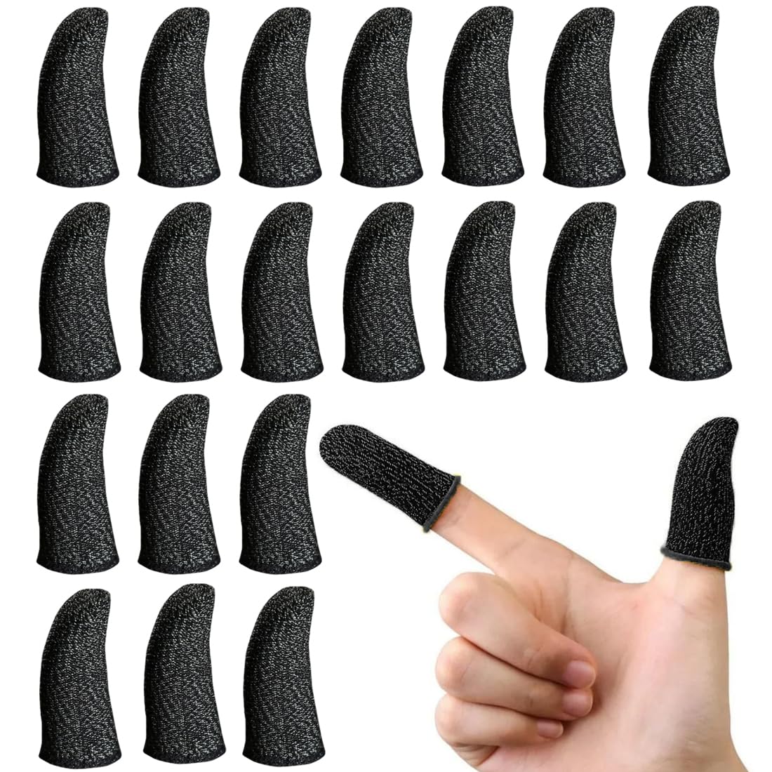 Gjinxi Mobile Phone Gaming Finger Sleeves, Anti-Sweat Extremely Thin Gamer Thumb Sleeves, Superconducting Fiber Finger Covers, Smooth Operation Finger Protectors, Suitable For All Touch Screen Devices - View #4