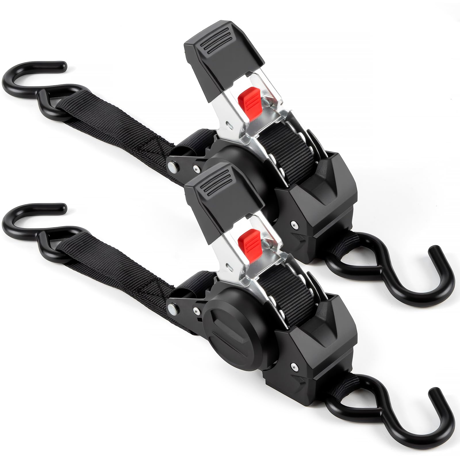 JiiinMiiin 自動巻き取り式 ラチェットベルト 荷締めベルト 長さ3M…