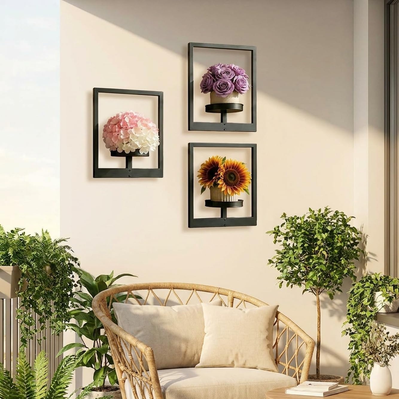 3 Pack Picture Frame Wall Planters, Black image 5