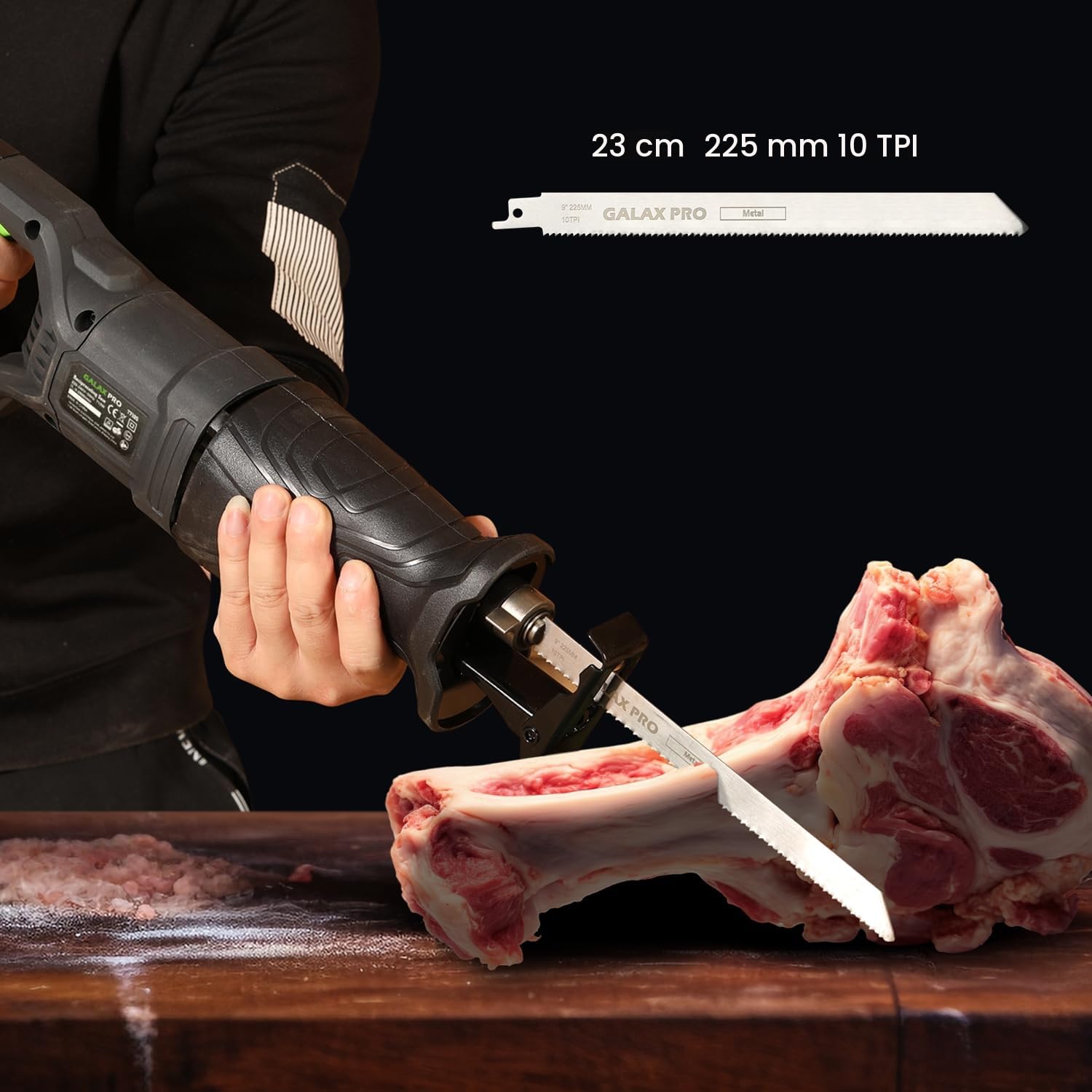 GALAX PRO sierra sable de 710W con velocidad variable de 3000 RPM, para cortes precisos en madera, metal y otros, cambio de hoja sin herramienta