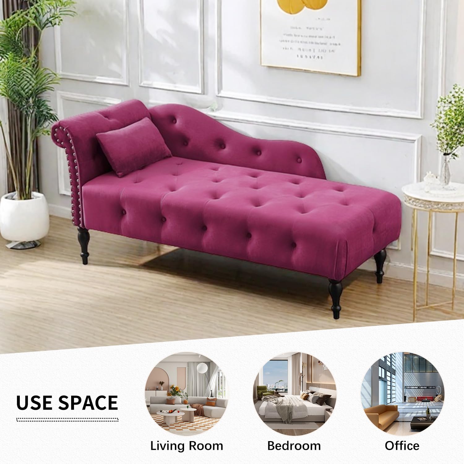 Lounge Sofa Bed Chaise Lounge With Armrests Upholstered Chaise