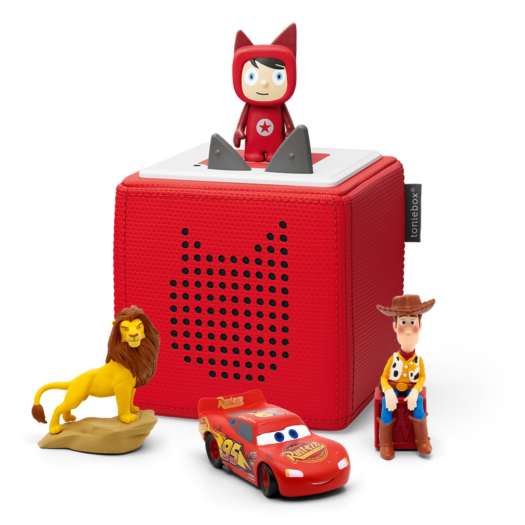 tonies Disney Classics bundle featuring 1 creative & 3 Lion King, Cars & Toy Story, Red