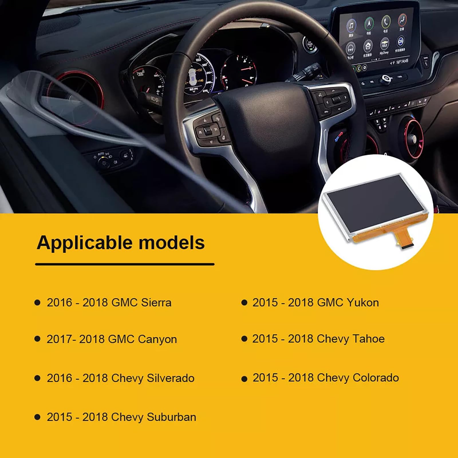 Autoreparatur-LCD-Monitor + Touchscreen für Chevrolet für GMC 2015–2018