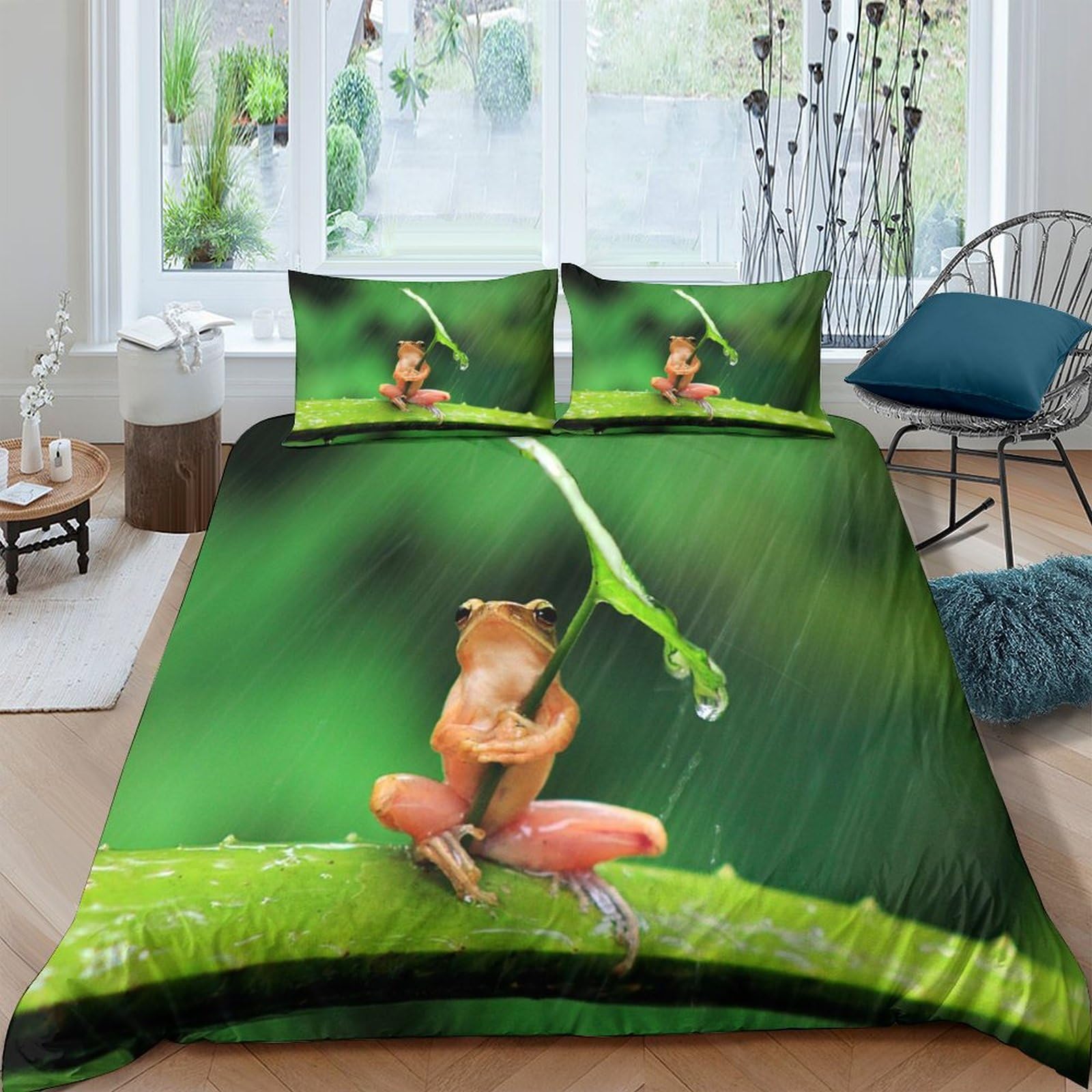 Housse de couette imprimé dans la pluie pour des nuits douces en famille