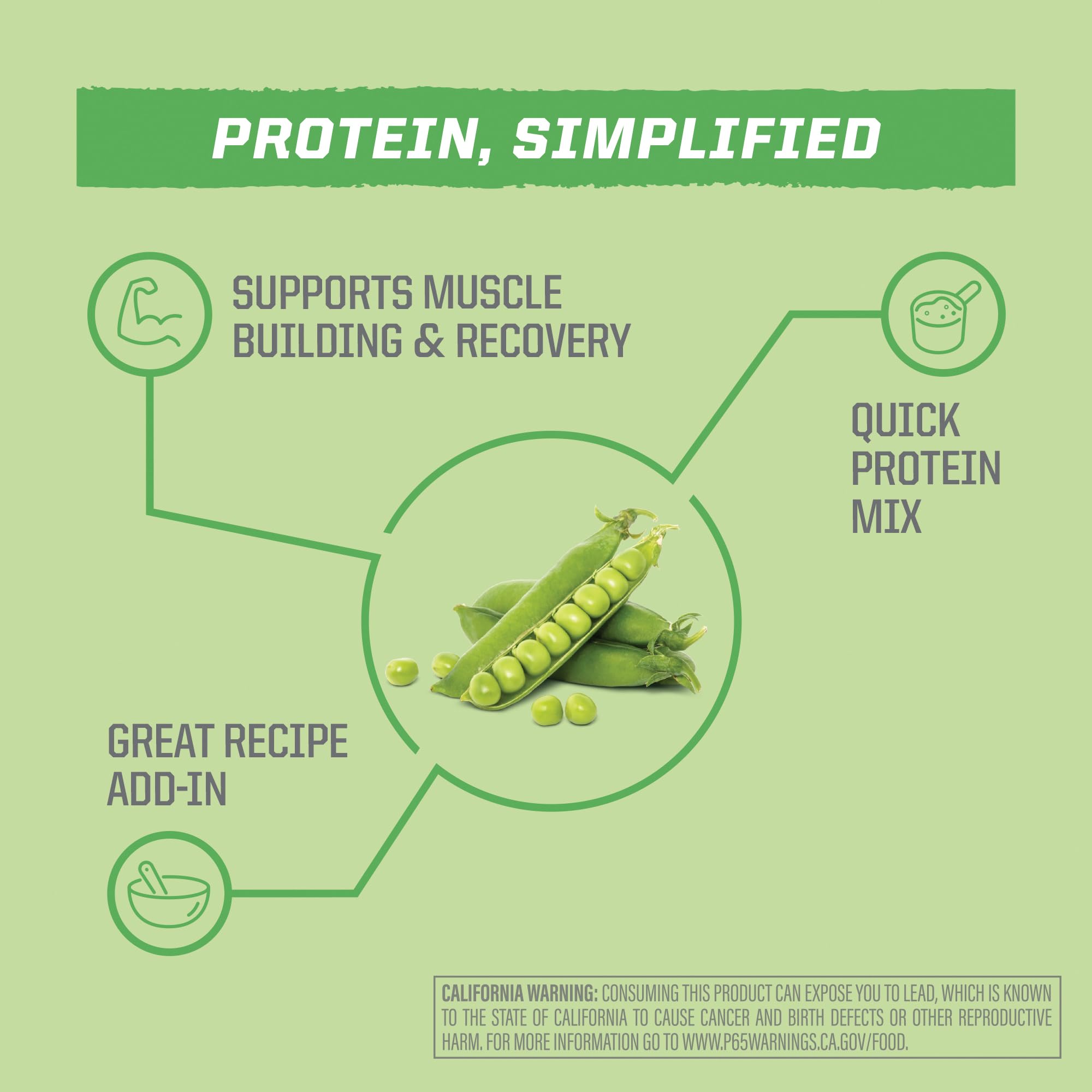 Organic Pea Protein Powder Plant Based 26g per Serving 35 Servings Unflavor — Amazon image 3