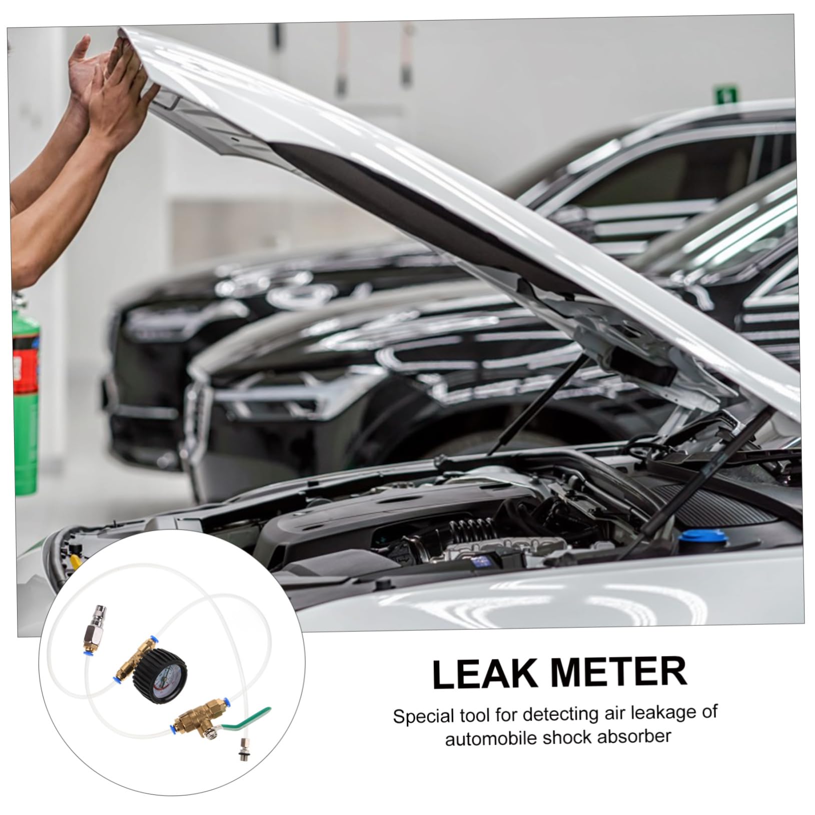 Luftschwingungsdämpfer Prüfgerät mit Leckprüfer Kunststoff und Kupfer Schnelles Messen für Autoreparatur und Stoßdämpfer Test im Fahrzeug