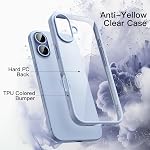 JETech Case for iPhone 17 6.3-Inch, Shockproof Phone Bumper Cover, Solid Color Matte TPU Frame, Anti-Scratch Clear Back (Mist Blue)