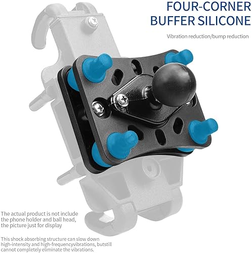 Miniatura 3 de Qiilu Soporte de teléfono para motocicleta con amortiguación de vibraciones, soporte para teléfono móvil de motocicleta, soporte para teléfono móvil