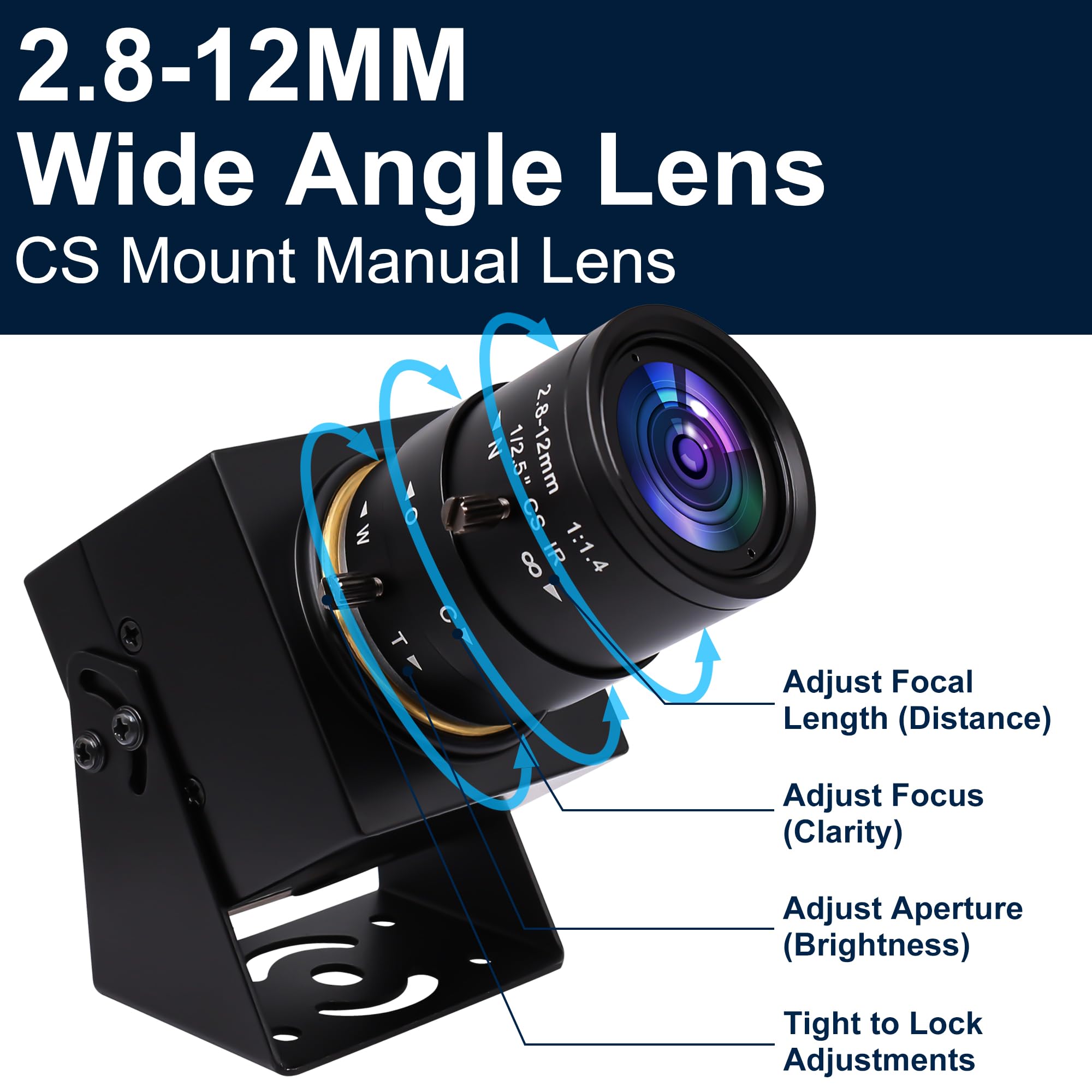 Webcam USB 1080P Zoom Ottico 2.8-12mm Manuale Focus - Dettaglio