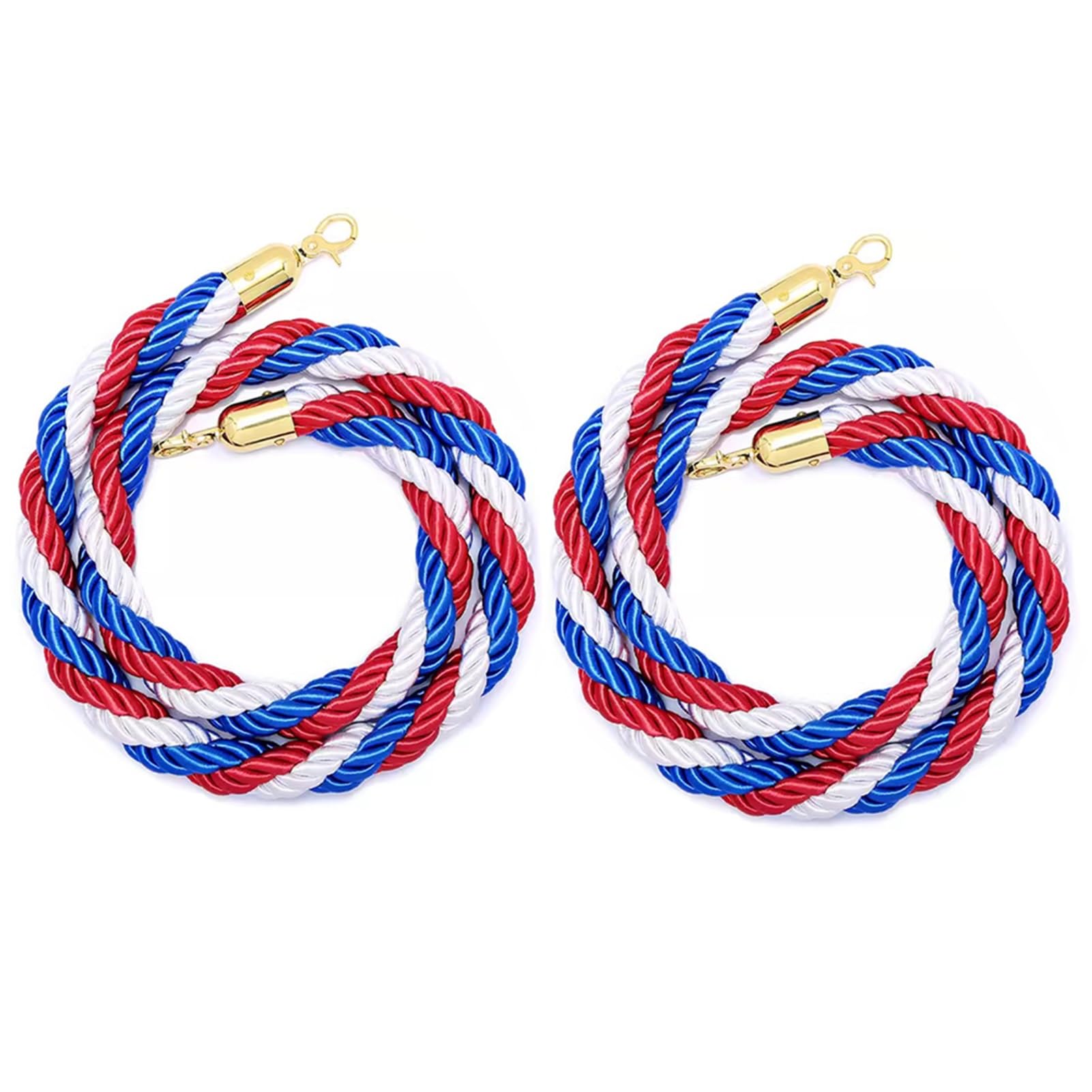 GDMDPTE Multicolor a Intrecciata - 2 Pcs Hemp Ropes (Red White Blue) for Crowd Control 0.6-3m Perfect for Events Blue Carpet 0.8m/31.5"