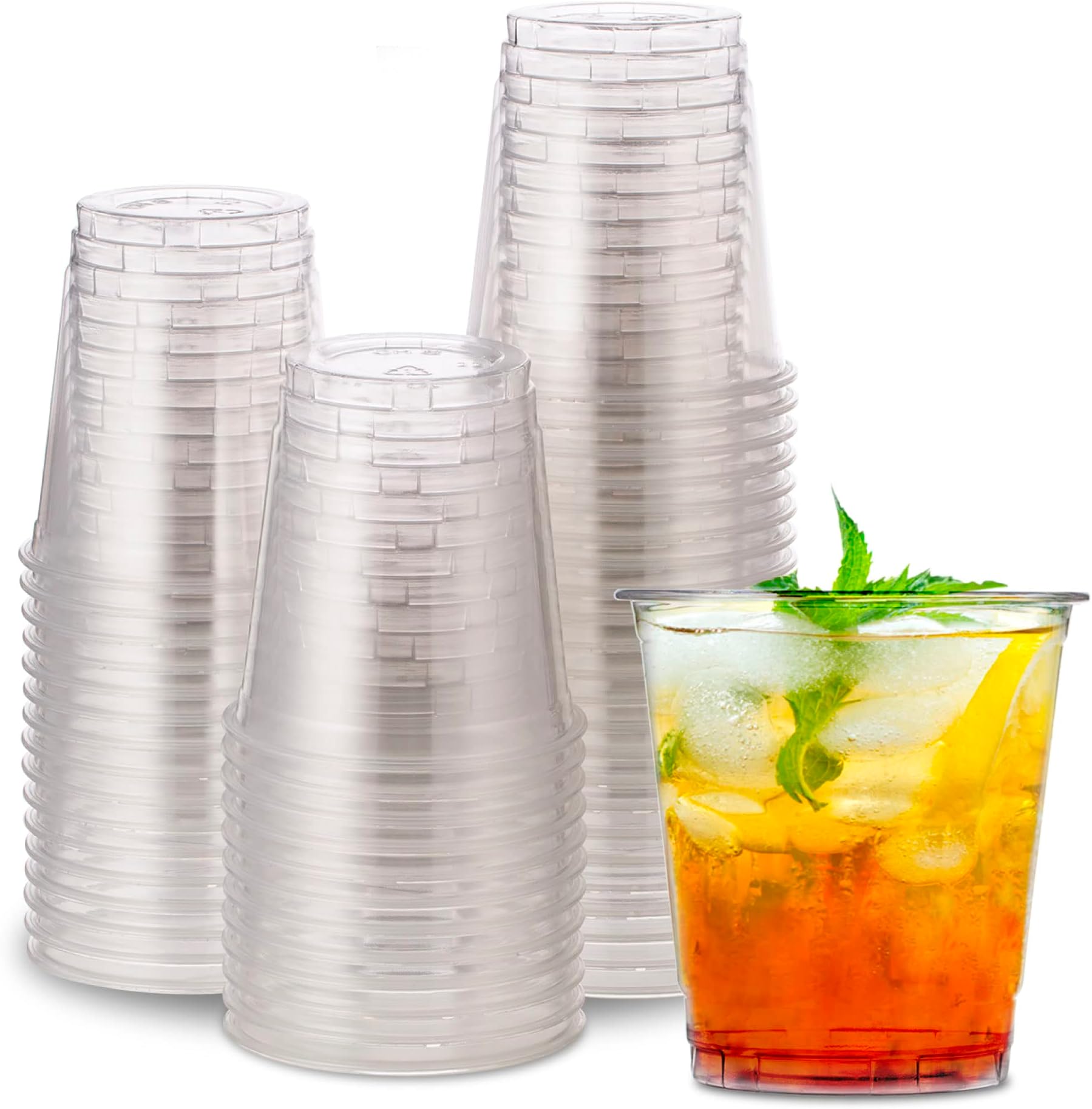 [1000 COUNT]HAKOWARE by Harvest Pack 8oz Ultra Clear Disposable Plastic Cold Cups for Wedding & Party, Plastic Cocktail Cups, Disposable Clear Cups for Iced Coffee & Cold Beverage