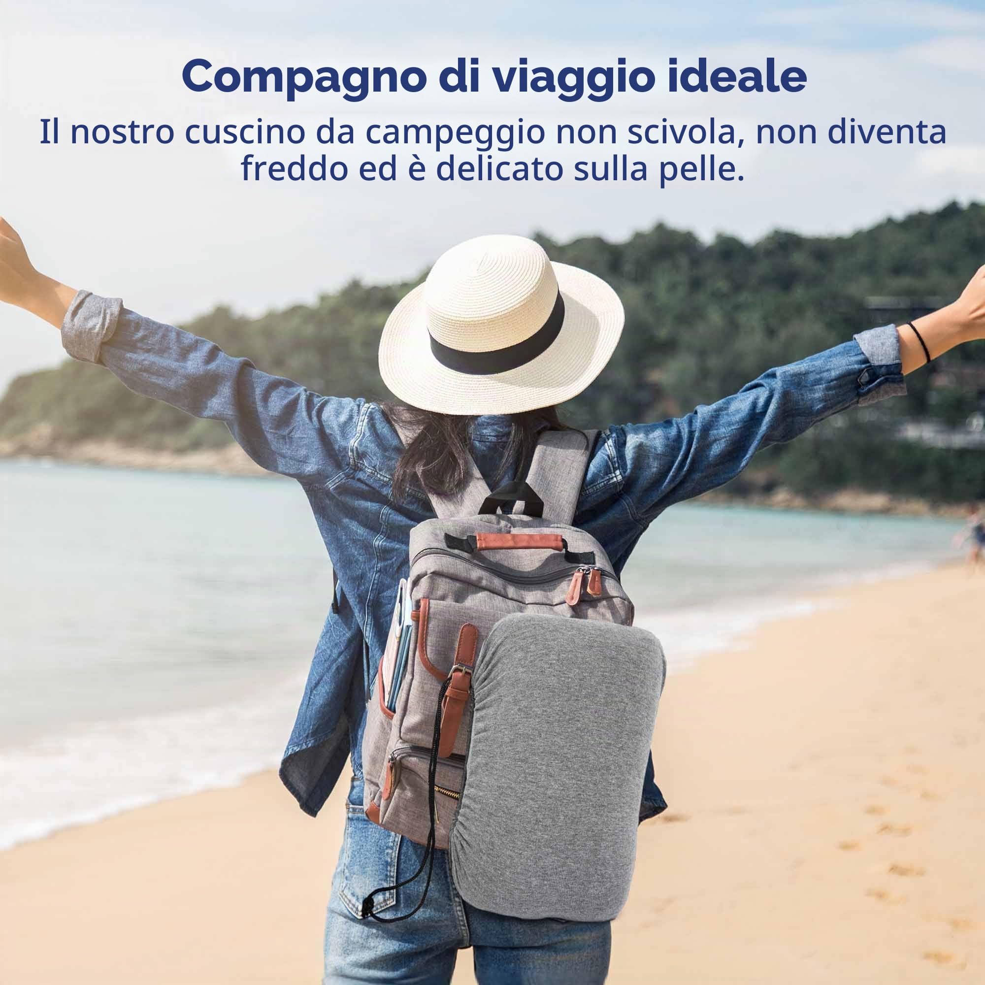Cuscino ergonomico da campeggio con memory foam, 30 x 40 cm, cuscino in memory foam da viaggio