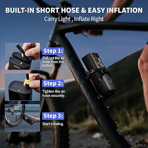 Miniatura 5 de Olarhike Inflador de neumáticos Compresor de aire portátil, bomba de aire automática inalámbrica 160PSI para neumáticos de coche, bicicleta, sedán,