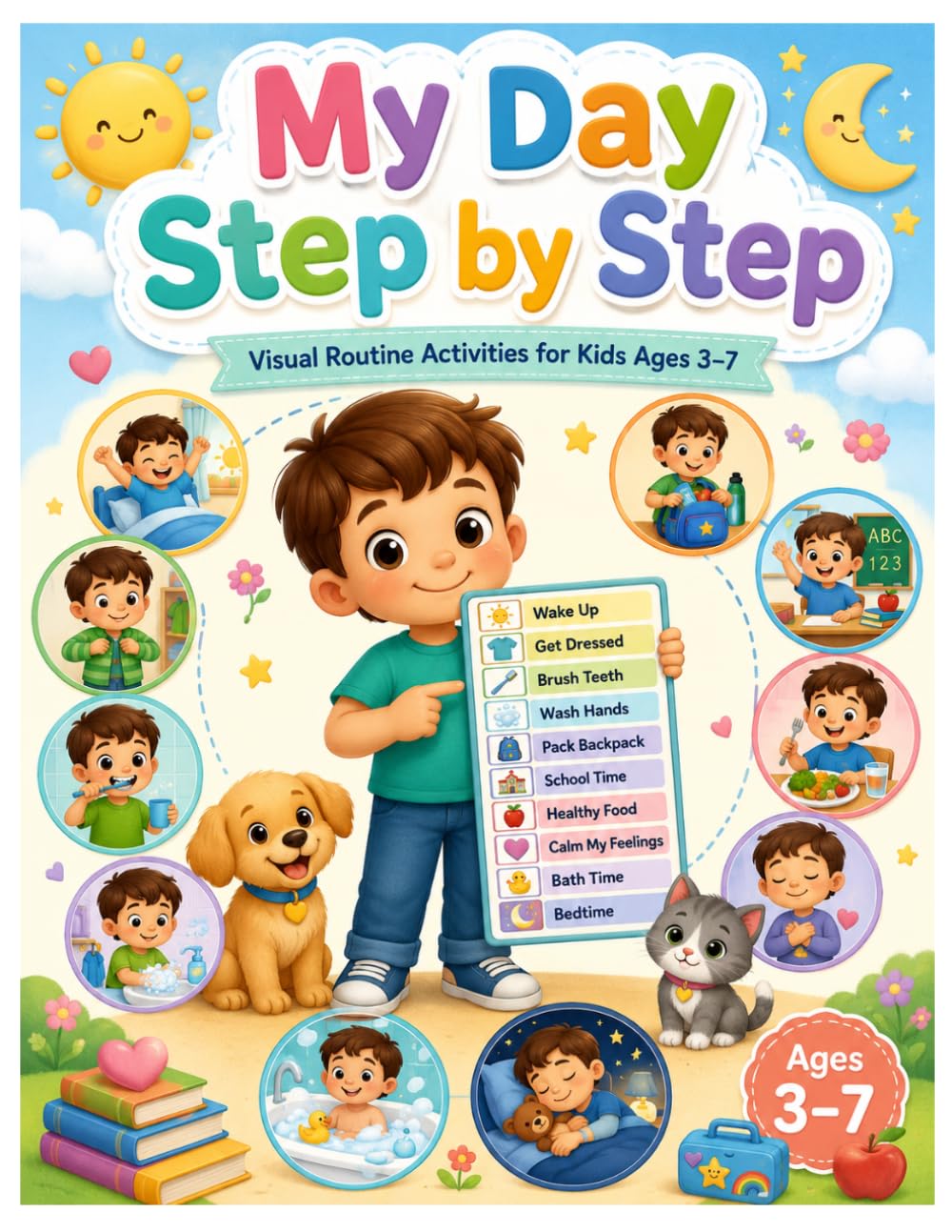 My Day Step by Step: A Visual Routine Workbook for Kids Ages 3–7 with Daily Activities, Checklists, Calm-Down Tools, and Predictable Schedules