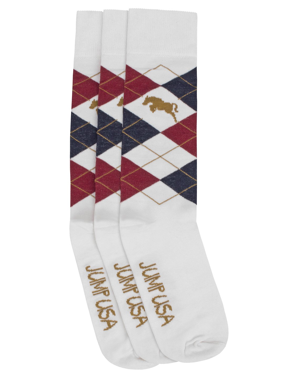 JUMP USA Men's Calf Length Bamboo Cotton Socks - Pack of 3 | Men Casual Socks for Everyday Wear - Sweat Proof, Quick Dry, Padded for Extra Comfort | Color - White