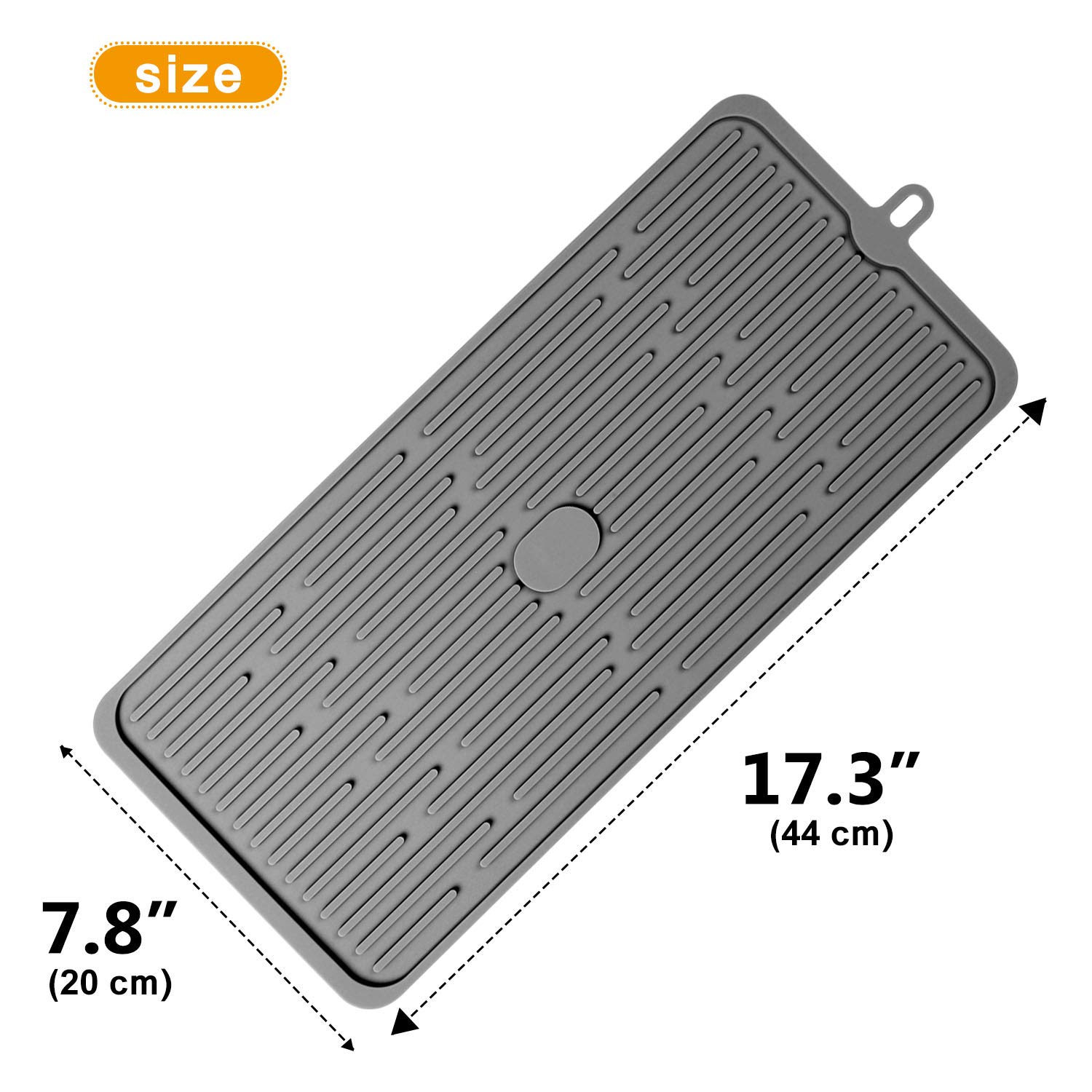 Silikon-Abtropfmatte, 45,7 x 20,3 cm, hitzebeständige Untersetzer für Küchentheke, Abtropfmatte, Spülbeckenmatte, heiße Pads für mehrere Anwendungen (dunkelgrau)