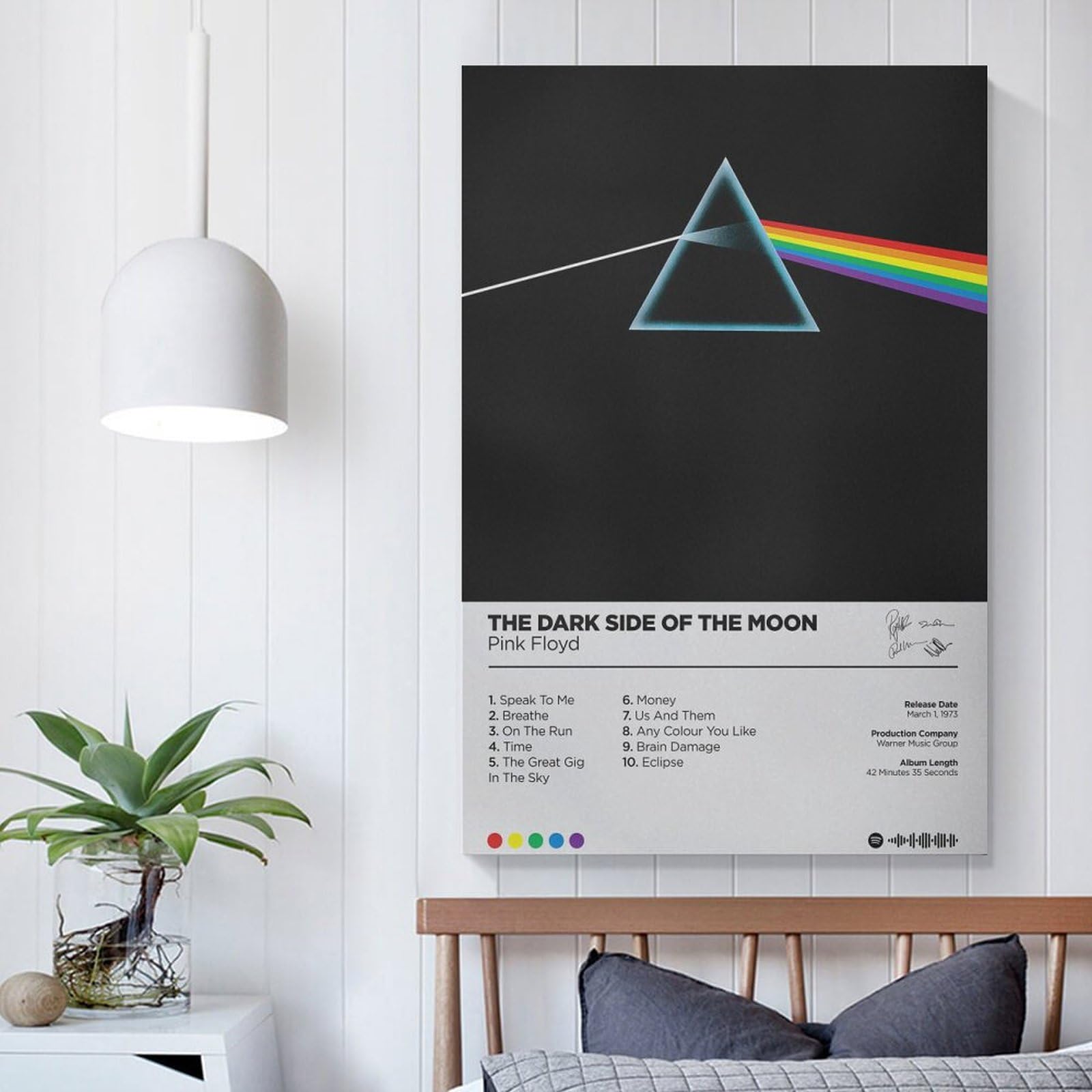 Poster Pink Floyd The Dark Side Of The Moon - Toile 60x90 Cm, Déco Chambre Ou Bureau