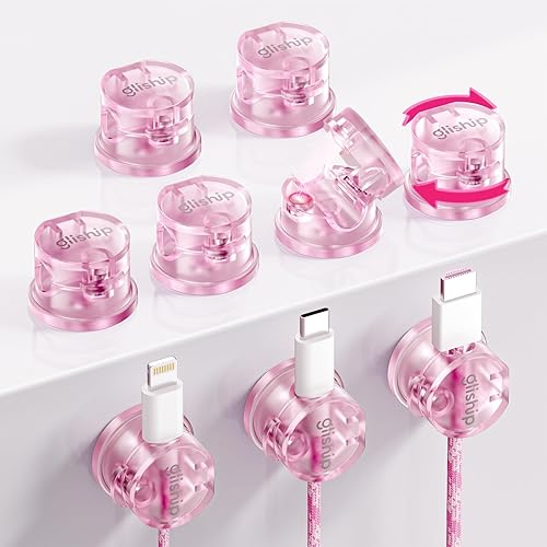 Miniatura 9 de Paquete de 9 clips magnéticos para cables, organizador de cables [giratorio de 360° mejorado], soporte de cable magnético fuerte, soporte de alambre
