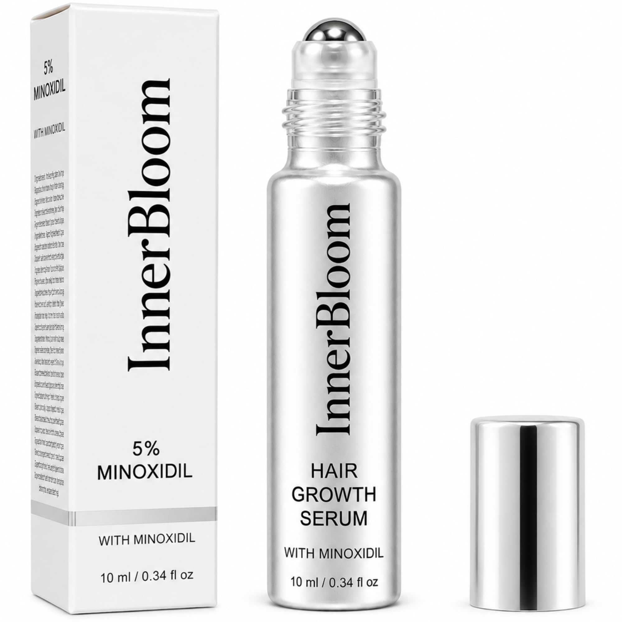 Innerbloom Minoxidil 5% Roll On with Rosemary Oil and Biotin - Hair Growth Serum