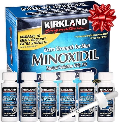 Minoxidil - Tratamiento líquido extra fuerte para el crecimiento del cabello para hombres, solución tópica al 5%, suministro de 6 meses, aplicador