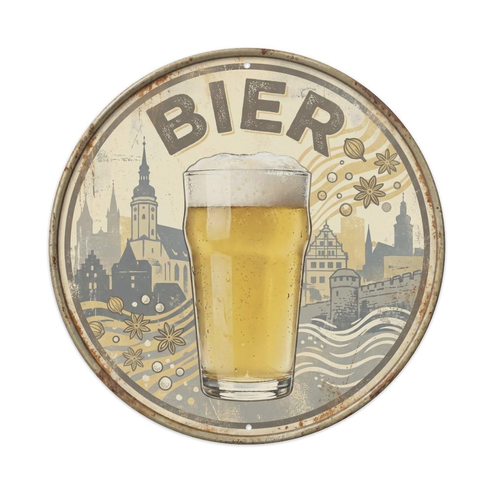 Craft Beer German Travel Brew House Bold Silkscreen Metal Tin Sign