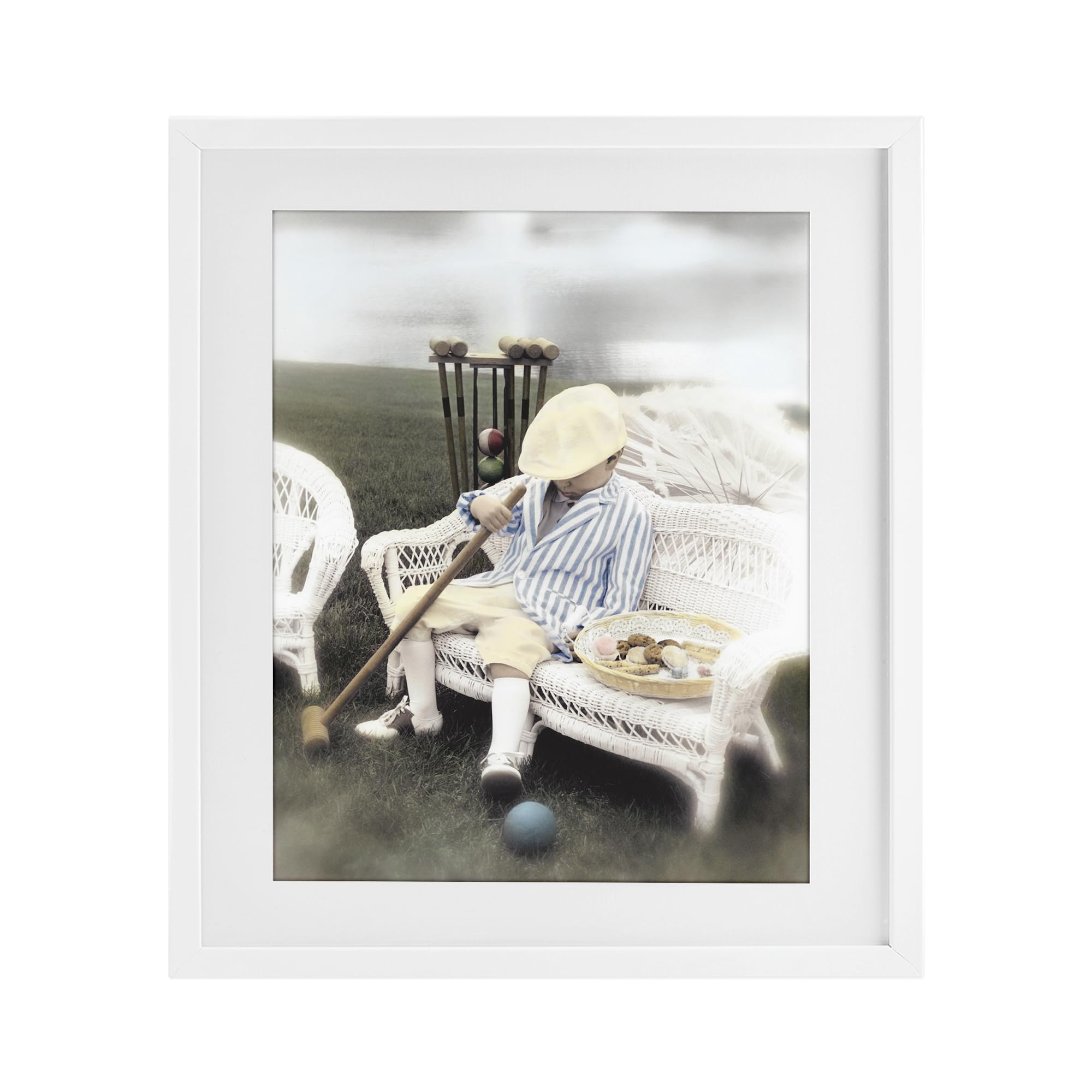 'Child with Croquet Mallet'| Framed Print Under Glass